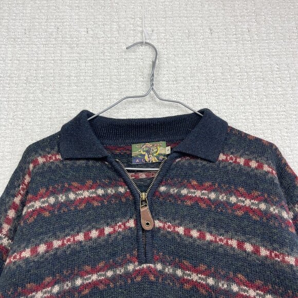 VTG No Excess Alpin 100% Wool Sweater Fair isle Nordic Men S Grandpa Knit Camp** - Picture 2 of 16